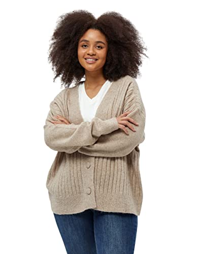Peppercorn Sweter damski Penelope Rib Cardigan, Gray Morn Melange, 46 Duże Rozmiary