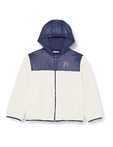FILA Unisex dziecięca kurtka Bordeaux Sherpa, Egret-Medieval Blue, 86/92