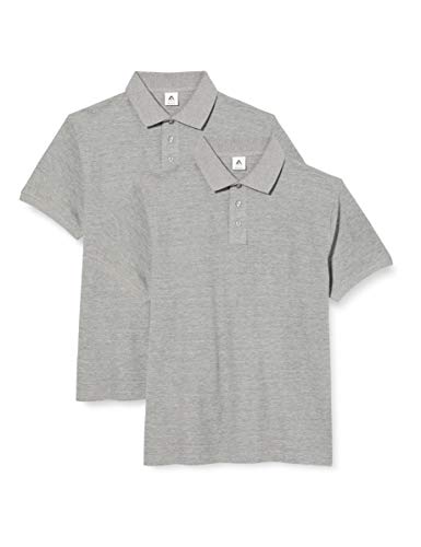 FM London (2-pak) męska koszulka polo | bawełna stretch, dopasowane koszulki polo, szary, 3XL