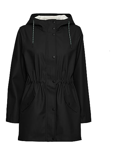 VERO MODA Kurtka damska z drobną powłoką, czarny, XS wąska talia
