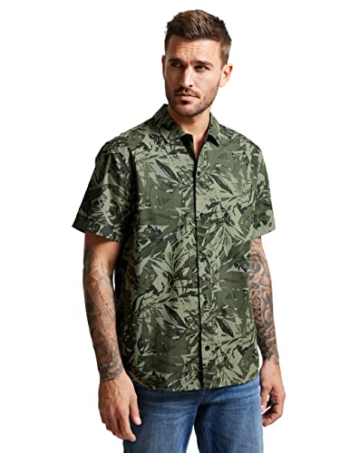 Street One MEN Męska koszula z krótkim rękawem, Oregano Green, M
