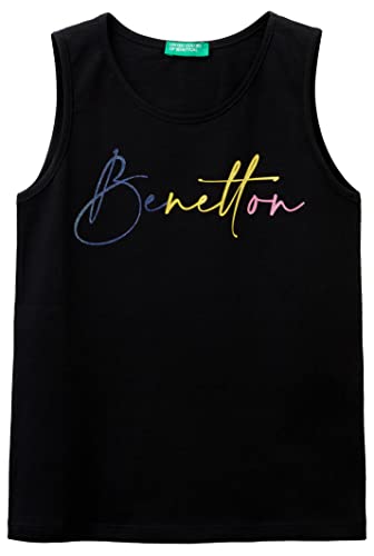 United Colors of Benetton Tank Top 3i1xch012 Dzianina, Czarny 100, 140 cm Dziewczyna, Czarny 100