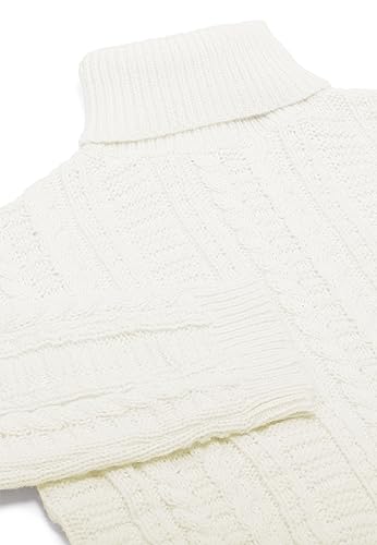 myMo Damski sweter z golfem, modny sweter WOLLBIAŁY XS/S