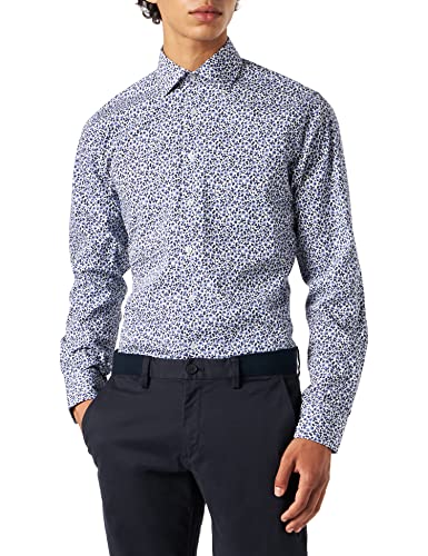 Seidensticker Męska koszula biznesowa, niebieski, 44 PL