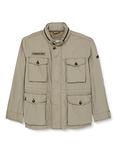 camel active Męska kurtka polowa z zwijanym kapturem, khaki, 35