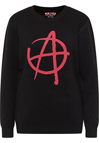 myMo ROCKS Damski sweter z dzianiny Nolie, czarny, XS/S, czarny, XS-S