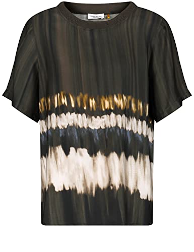 GERRY WEBER Damska bluzka 860022-31411, zielona/ecru/biała, nadruk, 40