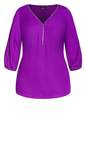 CITY CHIC Damska bluzka plus size seksowna sukienka Fling E/S, fuksja, 40-Du?e rozmiary