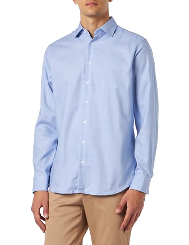 Seidensticker Męska koszula z długim rękawem o dopasowanym kroju, jasnoniebieski, 43