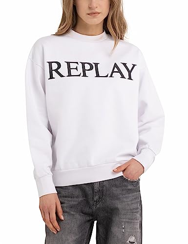 Replay Bluza damska 100% bawełna, 001 White, XL