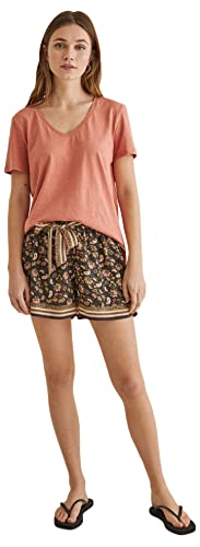 Women'secret Top T-Shirt Damski, Pomarańczowy, XS