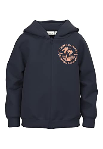 NAME IT Bluza chłopięca Nmmfabian Sweat Card Wh Unb, Dark Sapphire, 116