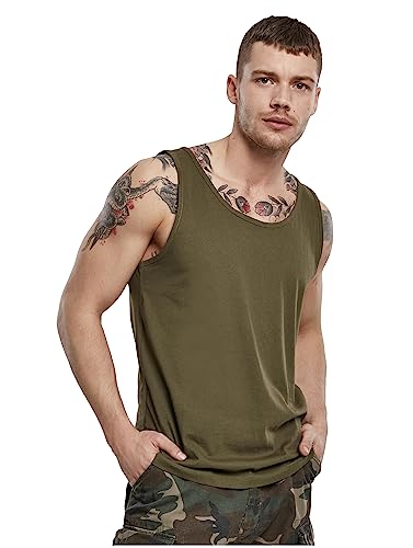 Brandit Męski tank top, koszulka na ramiączkach, oliwkowy, XXL