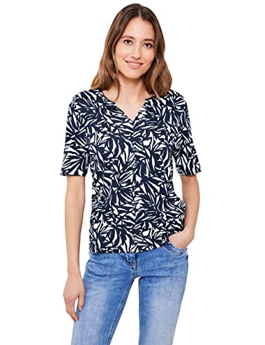 Cecil Damska koszulka z krótkim rękawem z nadrukiem, Deep Blue, S