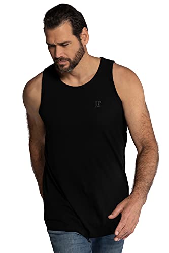 JP 1880 Męskie duże rozmiary, rozmiary Menswear L-8XL do 8 XL, Basic podkoszulek, tank top, bez rękawów, okrągły dekolt, 705145, czarny, 8XL