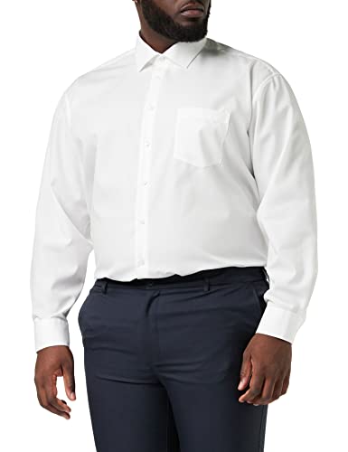 Seidensticker Męska koszula biznesowa Comfort Fit, nie wymaga prasowania, Biały (01), XXXL (Rozmiar Producenta: 47)