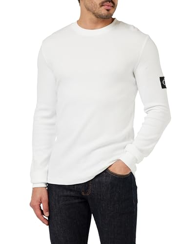Calvin Klein Jeans L/S Dzianinowe topy Jasna biel, Jasnobiały, M