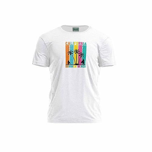 Green Fish, Męski T-shirt z cyfrowym nadrukiem,% 100 bawełna, biały, na co dzień, męskie topy, rozmiar: XL, biały, XL