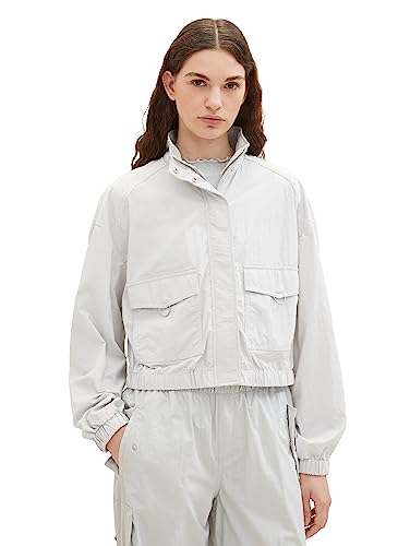 TOM TAILOR Denim Damska kurtka przejściowa z nylonu z kieszeniami, 32253-basic Light Grey, XXL