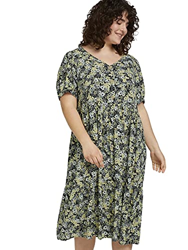 TOM TAILOR MY TRUE ME Damski Sukienka midi w kwiaty 1025542, 26780 - Multicolor Flowers, 48 Duże rozmiary