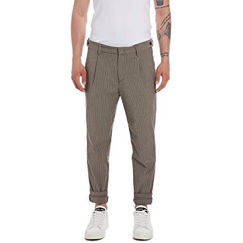 Replay Spodnie męskie ze stretchem, 010 Light Brown, 28W / 30L