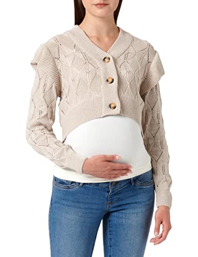 Mamalicious NOS Damski kardigan z dzianiny Mlnewdaisy L/S z przyciętą dzianiną, srebrna norka, M