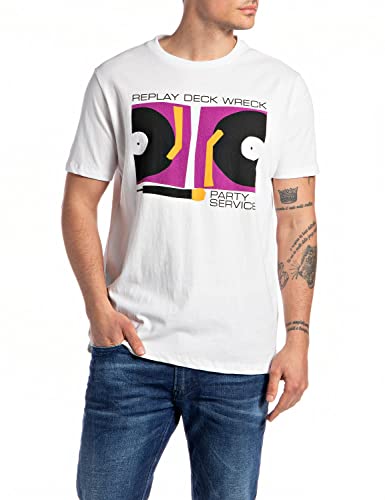 Replay T-shirt męski, 001 White, XL