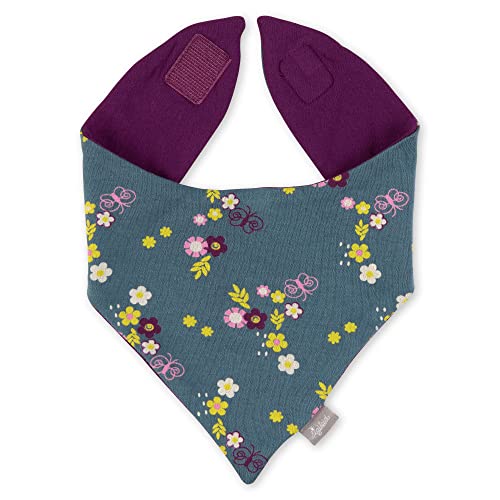 Sigikid Chusta dwustronna dla dziewczynek z bawełny ekologicznej, modny szal, Fioletowy/kwiatowy, jeden rozmiar