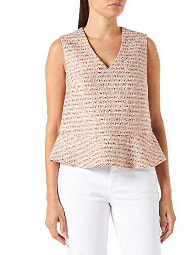 s.Oliver BLACK LABEL Damska bluzka Bluse Ärmellos Regular Fit, cremefarbend, 46