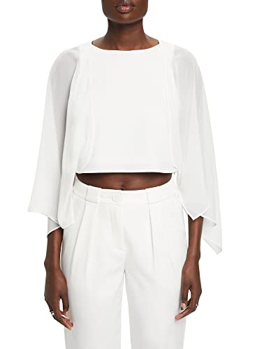 ESPRIT Collection Szyfonowy kardigan w stylu szalika, Off White, L
