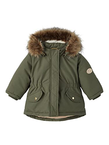 NAME IT Girl's NMFMACE Parka Jacket PB FO kurtka, oliwkowa noc 110, olive night, 110 cm