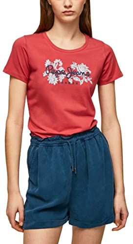 Pepe Jeans Damska koszulka Nerea, czerwona Studio, XS, Czerwony studio, XS