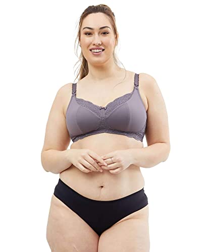 Cake Maternity Damski biustonosz bez fiszbin bez fiszbin pełne pokrycie biustonosz do karmienia głęboki, Winogrono, 95F
