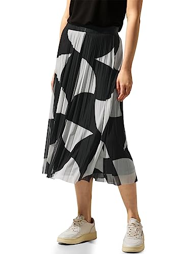 Street One Damska plisowana spódnica midi, czarny (czarny), 40W