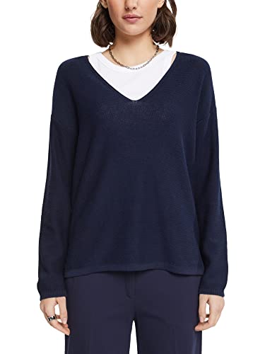 ESPRIT Damski sweter 993EE1I307, 400/NAVY, XXS, 400/granatowy, XXS