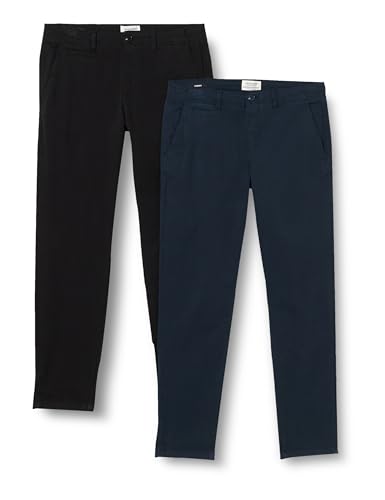 JACK & JONES spodnie męskie, Czarny/opakowanie: granatowy blezer, 36W / 34L