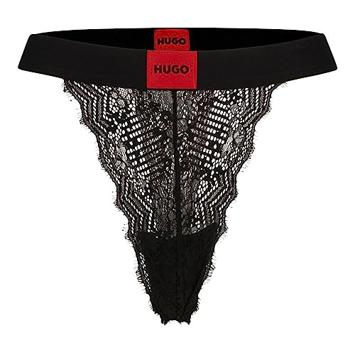 BOSS Damskie stringi koronkowe, czarny (Black1), XL