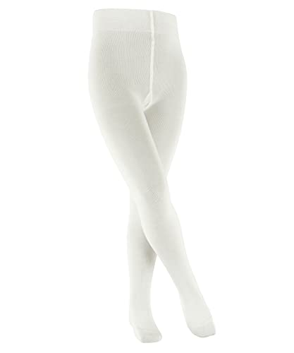 FALKE Uniseks - dzieci Rajstopy Family K TI Zrównoważona Bawełna grube jednokolorowe 1 Para, Biały (Off-White 2040), 98-104 (2-3 lata)