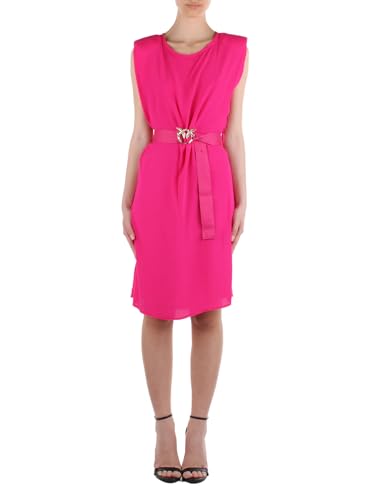 Pinko Damska sukienka z krepą Langhirano Marocai, na co dzień, Wwe_fuksja przytulna, 64