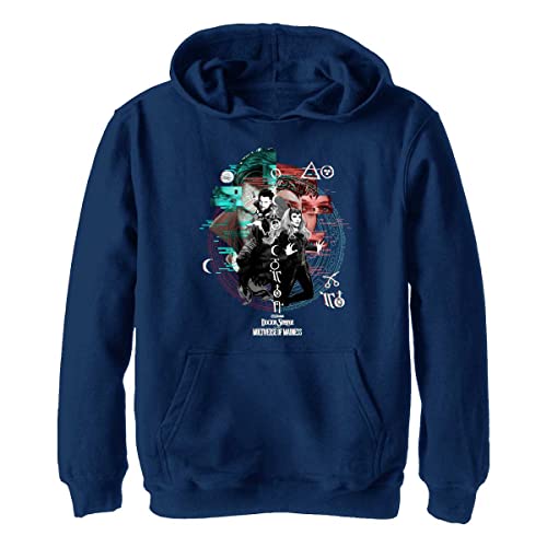 Marvel Chłopięca bluza z kapturem Doctor Strange w multiwersie szaleństwa Magic Glitch, Heather Navy, S, granatowy., S