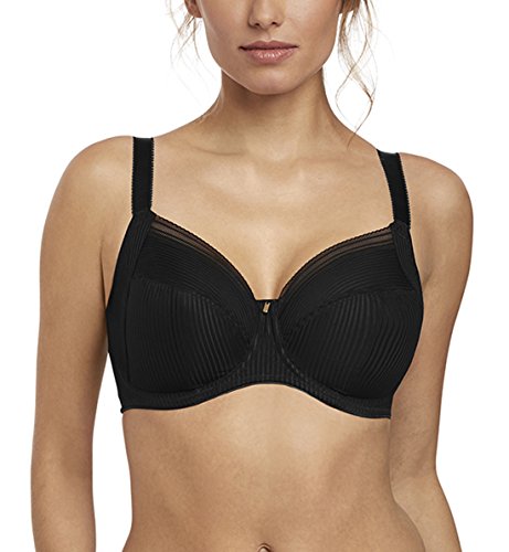 Fantasie Damski biustonosz Fusion z fiszbinami z pełnym pokryciem, Czarny, 90G