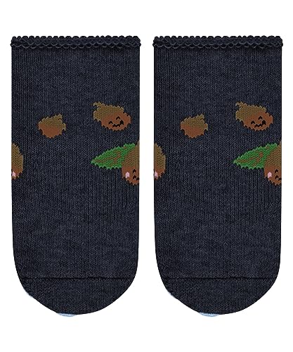 FALKE Unisex Baby Cosy Acorn skarpety domowe z ekologiczną bawełną antypoślizgowe wypustki, 1 para, Niebieski Blue Mel 6875, 62-68