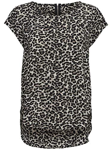 Only Kobiety Onlvic Ss Aop Top Noos Wvn Bluzka, Pumice Stone, 42