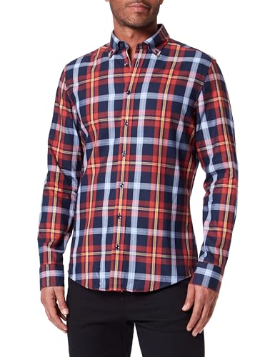 Seidensticker Męska koszula biznesowa – Slim Fit – łatwa do prasowania – kołnierz zapinany na guziki – długi rękaw – 100% bawełna, żółty, 42