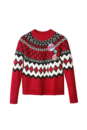 Desigual Women's JERS_Buddy 3014 Scarlet sweter damski, czerwony, M