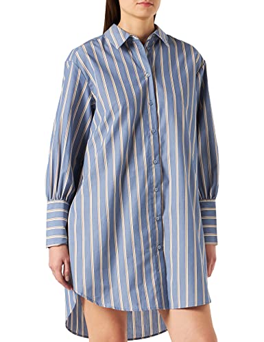 Vila Damska koszulka VIGITZY L/S Oversize Shirt długa bluzka, English Manor/Stripes:W. Portablela, 38