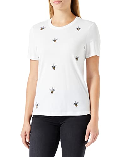 ONLY Onlkita Reg S/S Top Box Cs JRS T-shirt damski, Cloud Dancer/Print: Bees, XS