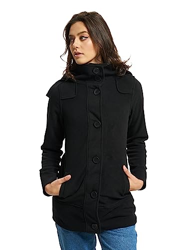 Brandit Damski Damski Damski Square Fleece Jacket płaszcz, czarny, XL, czarny