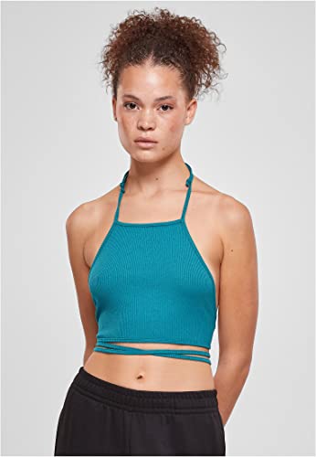 Urban Classics Damski top damski prążkowany trapezowy, bez brzucha, damski top z żeberka, rozmiary XS - 5XL, zielony, 5XL