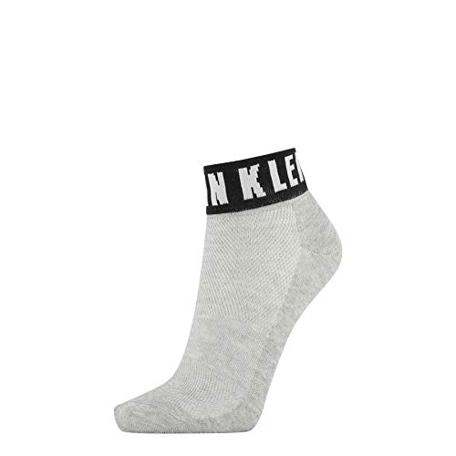 Calvin Klein Damskie nowoczesne skarpety z logo Women's Quarter Sock (1 opakowanie), jasnoszary melanżowy, rozmiar uniwersalny